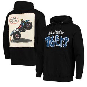 2/$100 After School Special Philadelphia 76ers Black Applique Pullover Hoodie XL